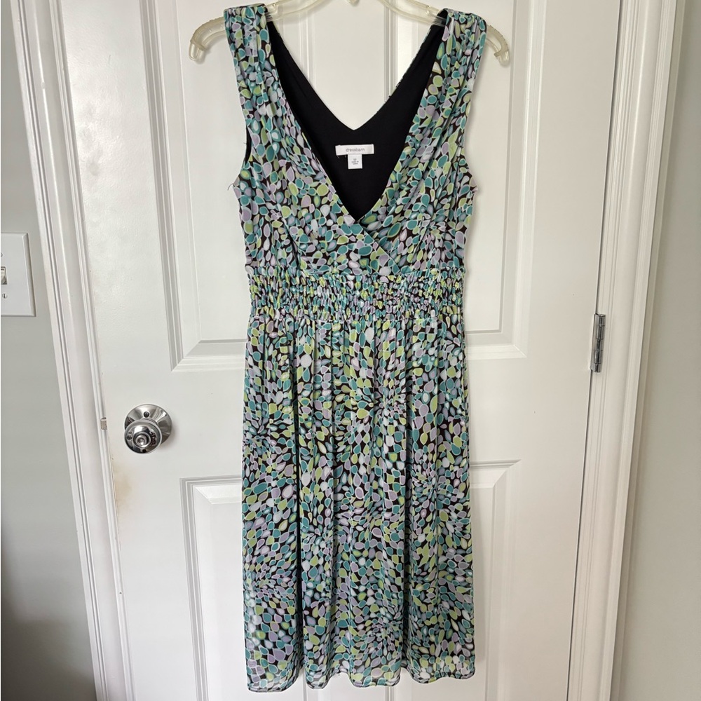 Dressbarn sleeveless mock wrap print dress, size 12